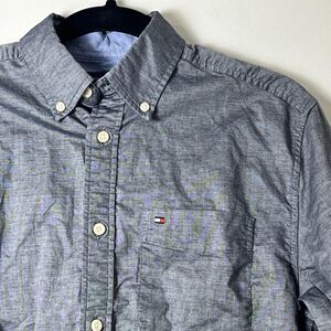 Tommy Hilfiger Shirt Mens XS Blue Gray Classic Fit Button Down Long Sleeve Top